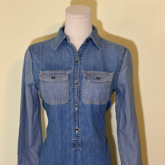 Chaps Women’s Blue Jean Long Sleeve Shirtdress XS - Picture 3 of 7